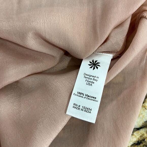 Kyla Seo Luana Rosewater Embroidered 3/4 Sleeve Tunic Top Size S - Picture 9 of 12